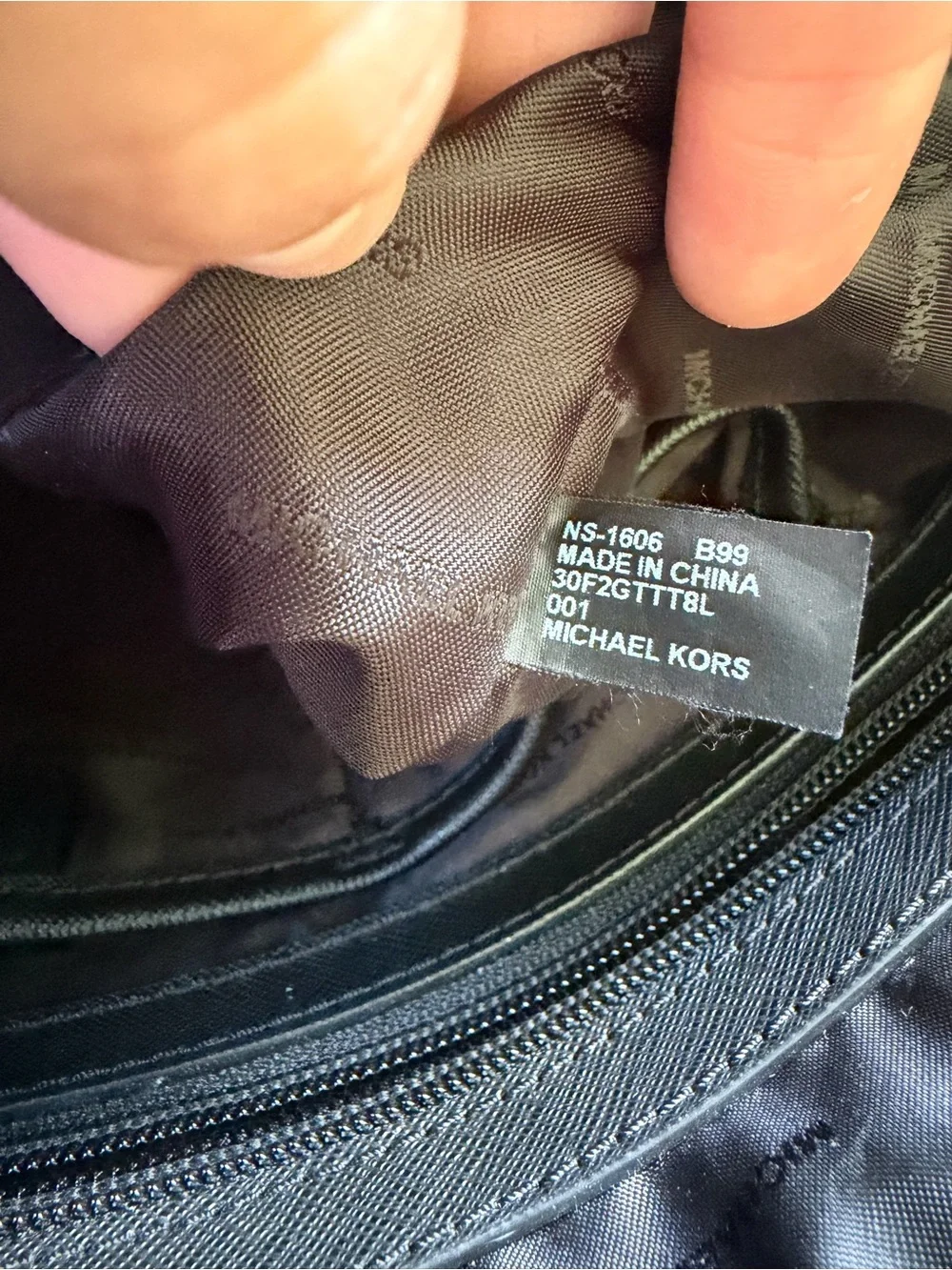 Michael Kors Black Leather Tote with Gold MK Charm